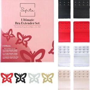 Ultimate Bra Extender Set - Black, Red, White, Cream